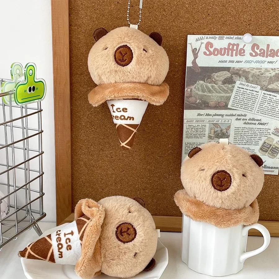 Cute Sweet Tube Capybara Ice Cream Plush Doll Pendant Toy