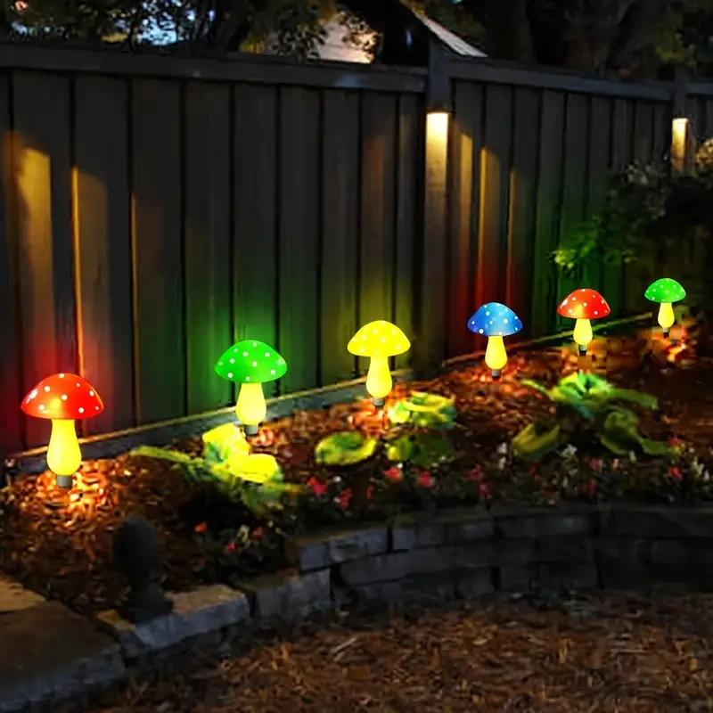 8pcs Solar Mushroom Lights Outdoor Garden Pathway Decor, 8 Modes, IP65 Waterproof