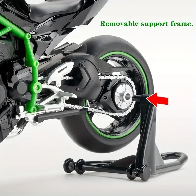 1:12 Alloy Motorcycle Toy Model Black Motorcycle with Sound & Light Effects
