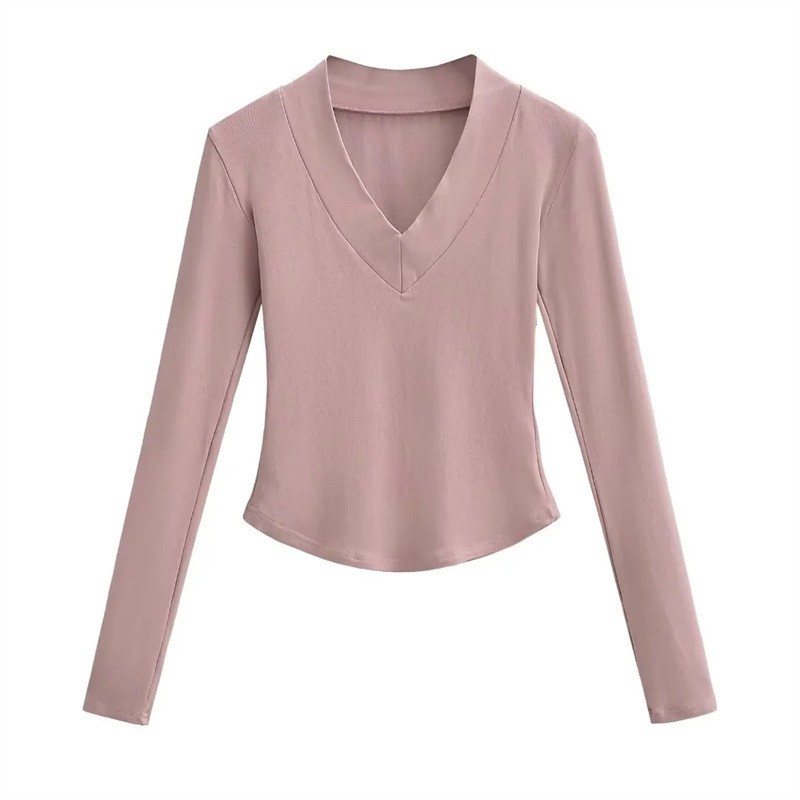 American Desire Curved Hem V-Neck Tee