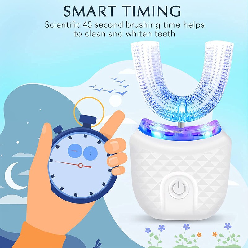 U-Shaped Ultrasonic Childrens Electric Toothbrush 360 Whitening Silicone Automatic Toothbrush