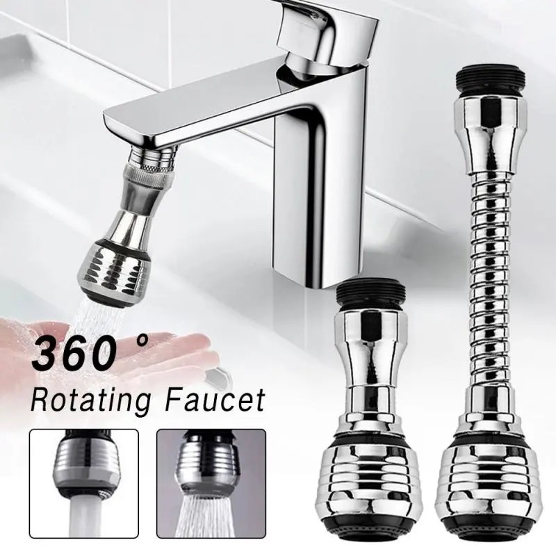 360 Adjustable Kitchen Faucet Extender Dual Mode Water-Saving Pressurized Filter Sprayer