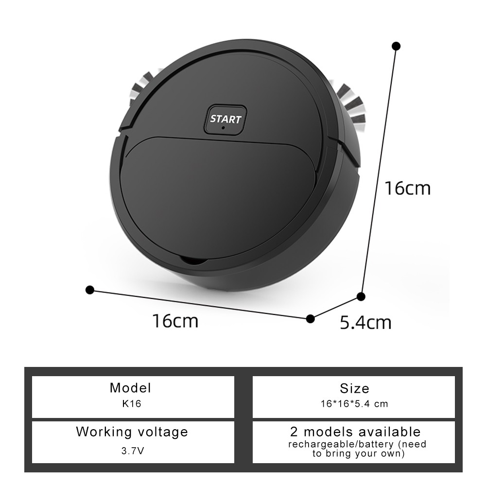 Fully Automatic 3-in-1 Robot Vacuum Cleaner Sweeping, Vacuuming & Mopping Mini Intelligent Home Floor Cleane
