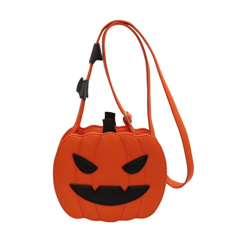 Halloween Pumpkin & Bat Crossbody Bag