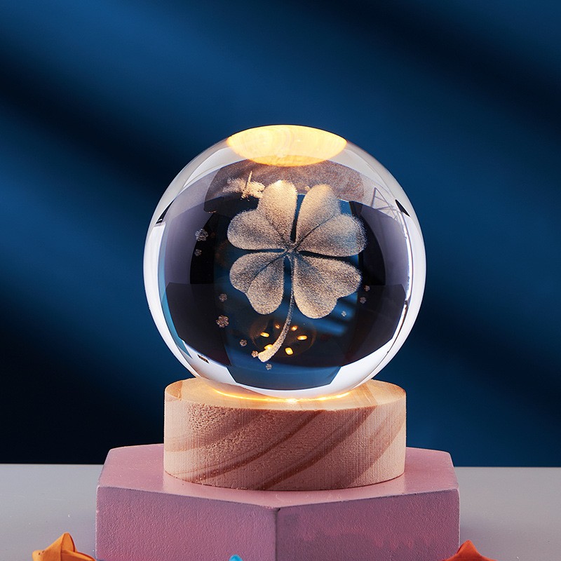 3D Crystal Solar System Globe Night Light