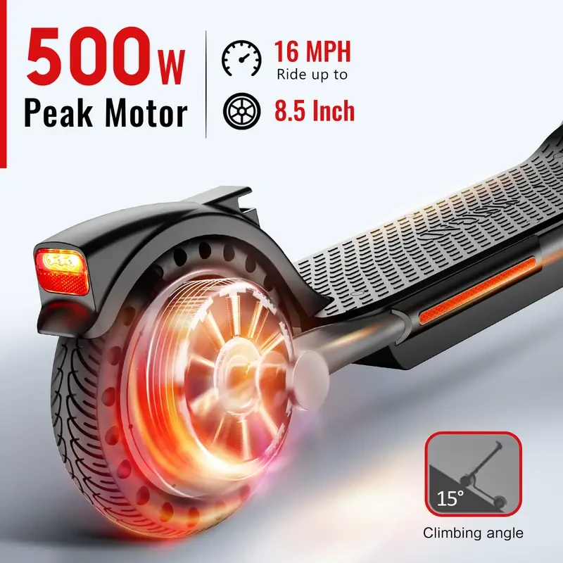 SISIGAD 300W Folding Electric Scooter with 8.5" Solid Tires