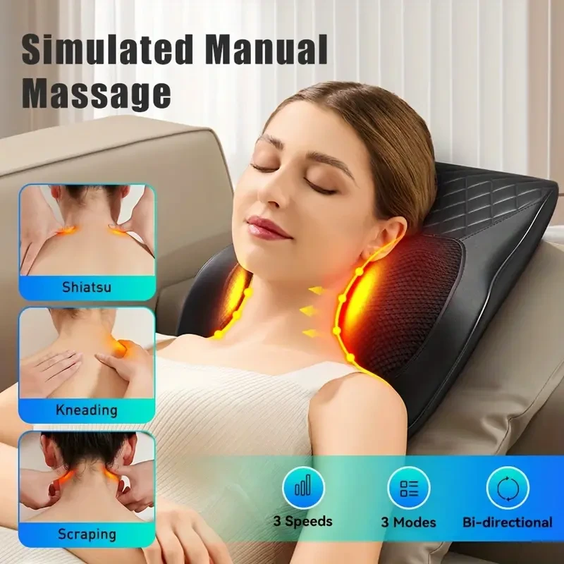 3D Kneading Neck and Back Massager with Heat