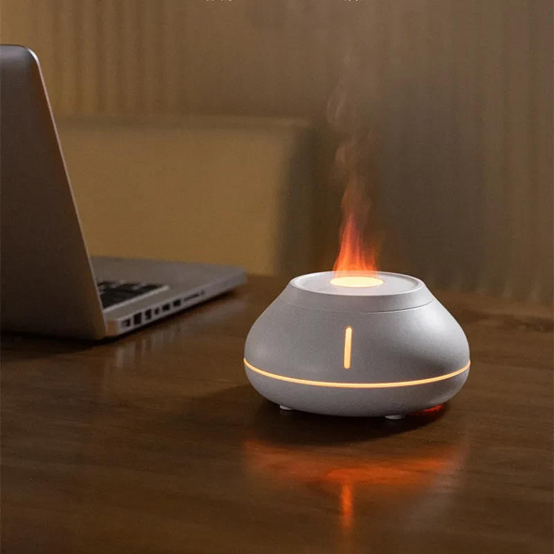 Colorful Simulation Flame Aroma Humidifier For Home Room