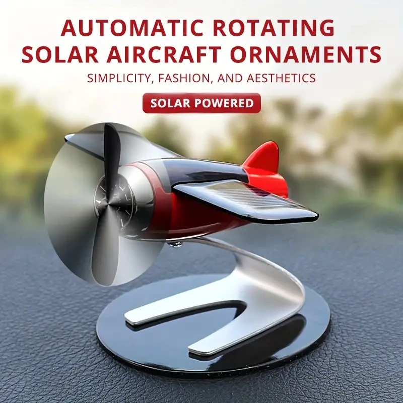 Solar-powered Aircraft Creative Men's Car Decoration Car Interior Accessories Desktop Decorations Gifts For Women And Men Car Enthusiasts easter gift Christmas, Halloween Gift