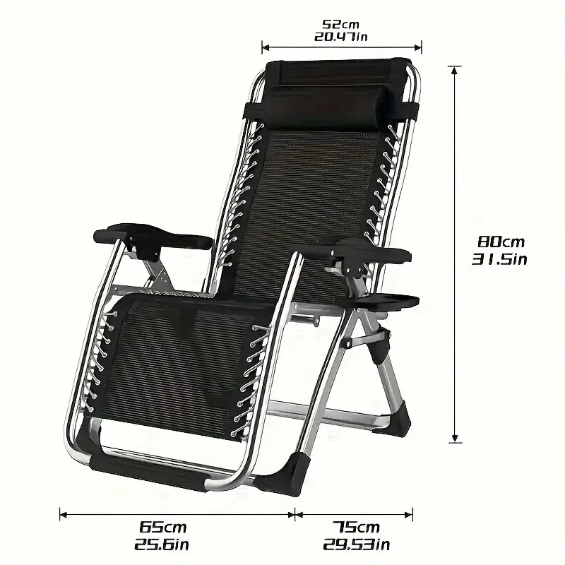 Zero Gravity Chair  Premium Outdoor Folding Lounge Chair for Lawn, Adjustable Reclining with Optional Cushion