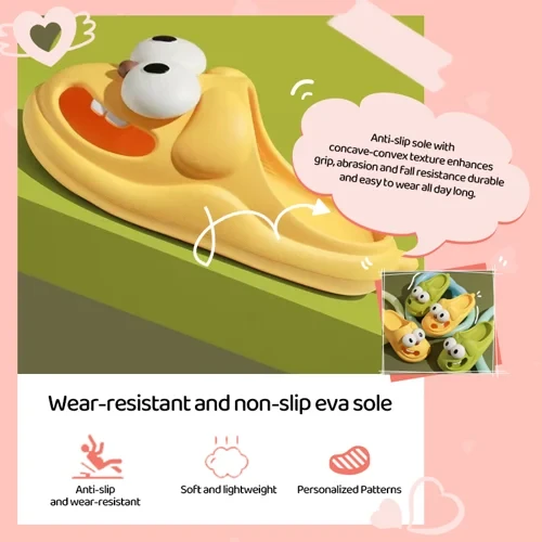 Cartoon Big Eyes Monster Stomping Shit Feeling Sandals