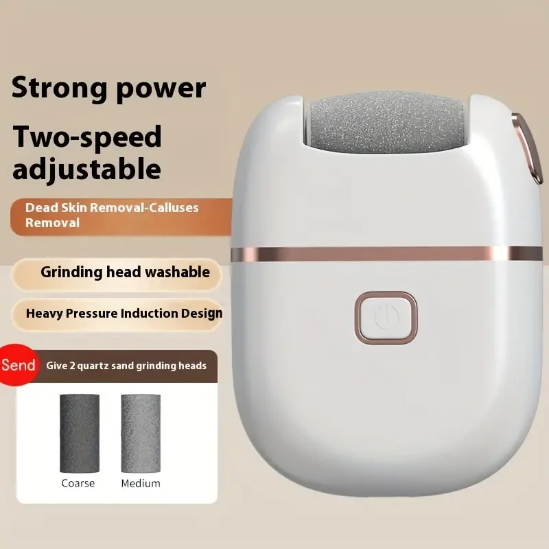 1pc Rechargeable Electric Foot Grinder with Three Replaceable Grinding Heads