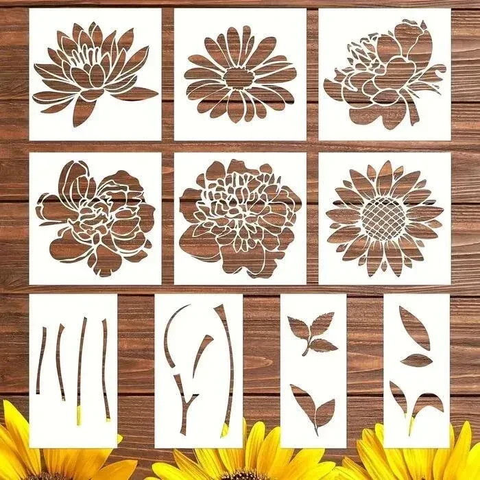 Garden Fence Large Flower StencilsDIY