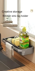 Rag Drain Rack Kitchen Sink Storage Shelf