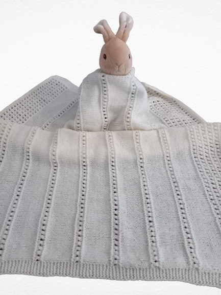 Merino Baby Blanket | Cream | Handmade