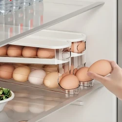 1pc Rolling Egg Storage Box, Double Layer Automatic Egg Roller