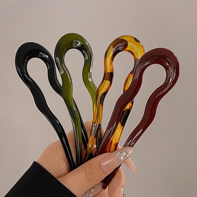 U-Shaped Tortoiseshell Hair Fork