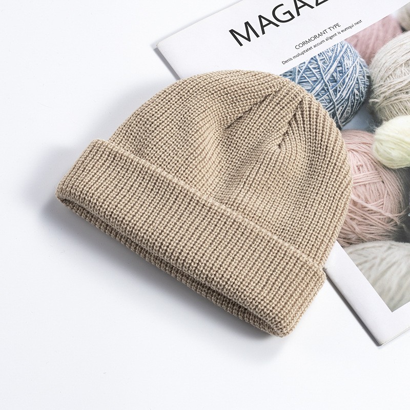 Rimiut Knitted Wool Beanie Simple Warm Skull Cap