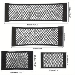 Universal Double Mesh Car Storage Bag  Trunk Storage Net & Fire Extinguisher Fixed Holder
