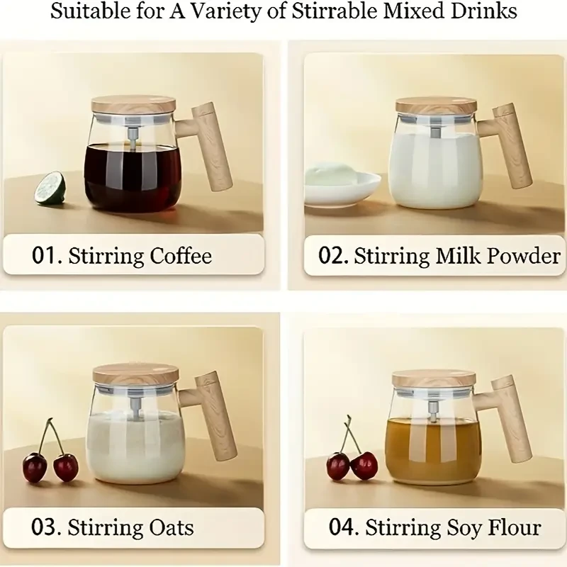 400ML High Borosilicate Glass Self-Stirring Mug