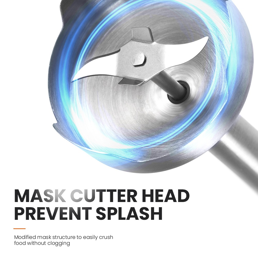 MIUI Hand Immersion Blender 1000W 4-in-1 Stainless Steel Food Mixer with 700ml Beaker & 500ml Processor
