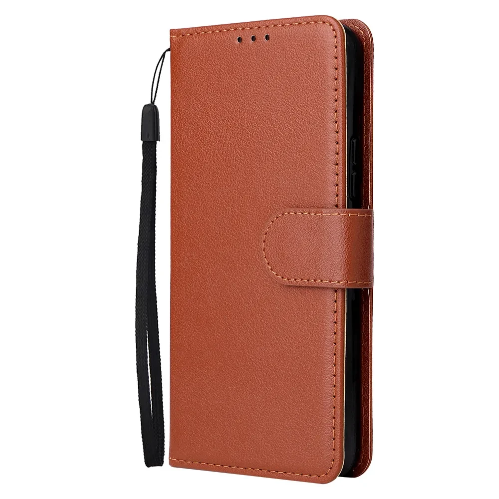 Three Card Photo Frame Holder Flip Phone Leather Case