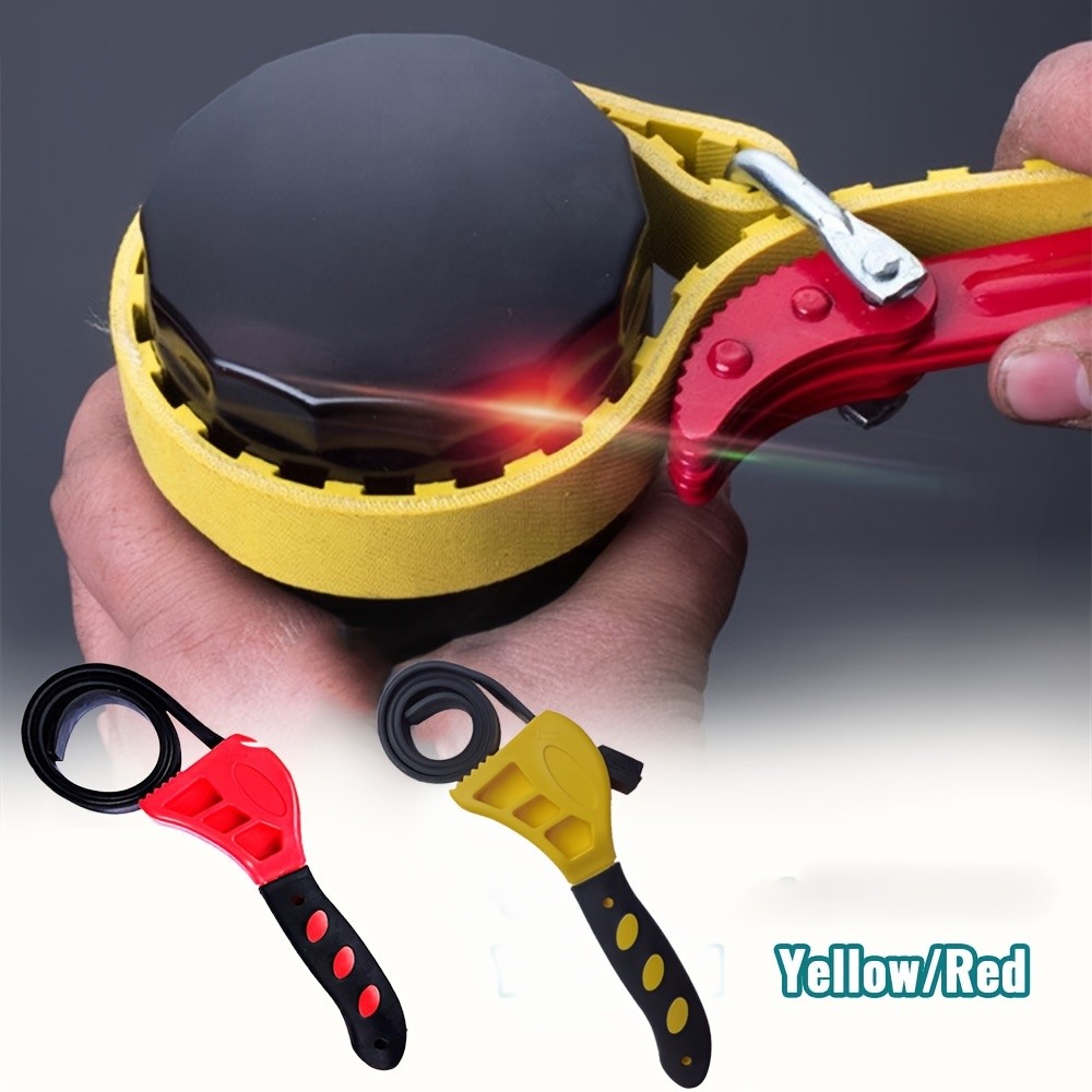 6-Inch Belt Wrench Adjustable Oil Filter Strap Spanner for Disassembly and Removal