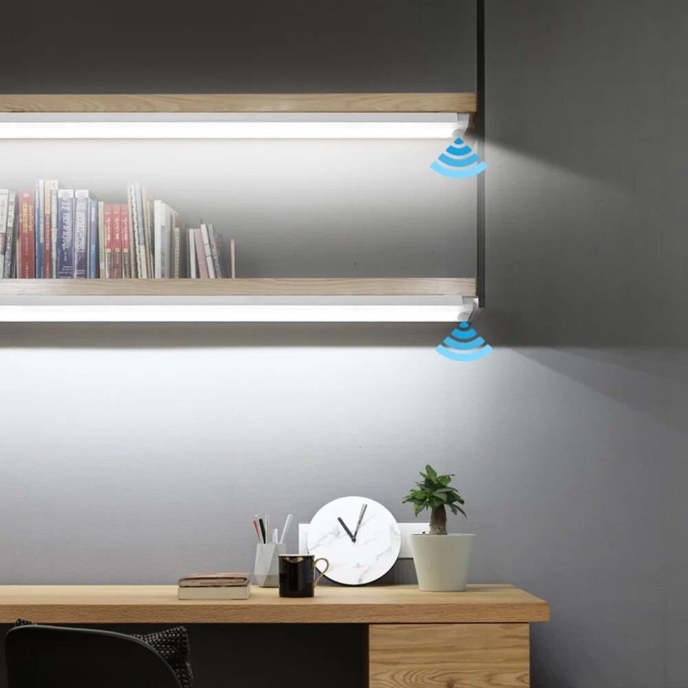 LED Motion Sensor Bar Light Type-C Rechargeable, Dimmable Night Light with Motion Detection