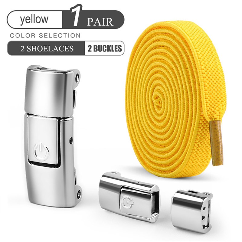 8mm No-Tie Elastic Shoe Laces with Press Lock Widened Flat Shoelaces