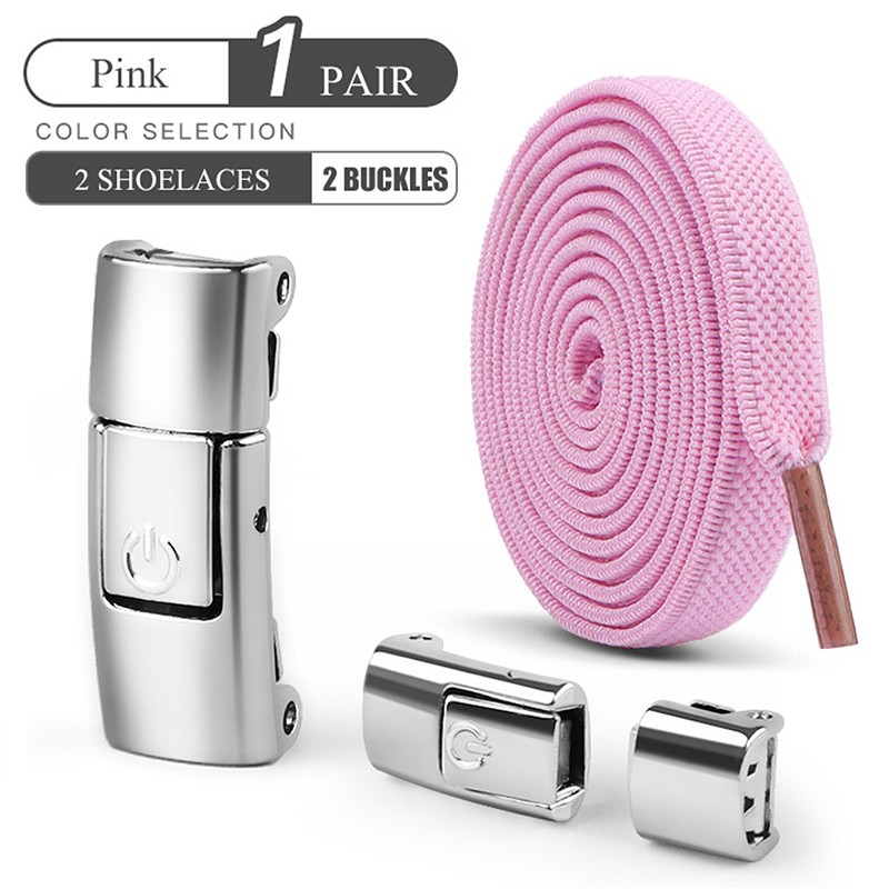 8mm No-Tie Elastic Shoe Laces with Press Lock Widened Flat Shoelaces