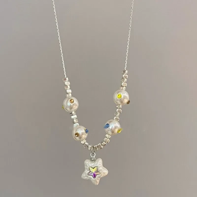 Women's Colorful Five-pointed Star Pearl Necklace