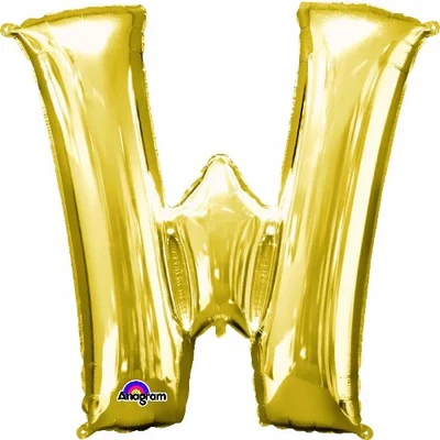 Letter W Gold 83cm Helium Saver