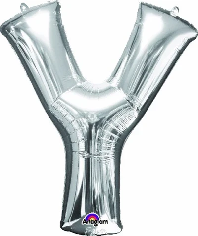 Letter Y Silver 86cm Helium Saver