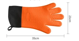 Silicone Gloves Kitchen Baking Insulation Five Fingers Cotton Thickened Microwave Oven