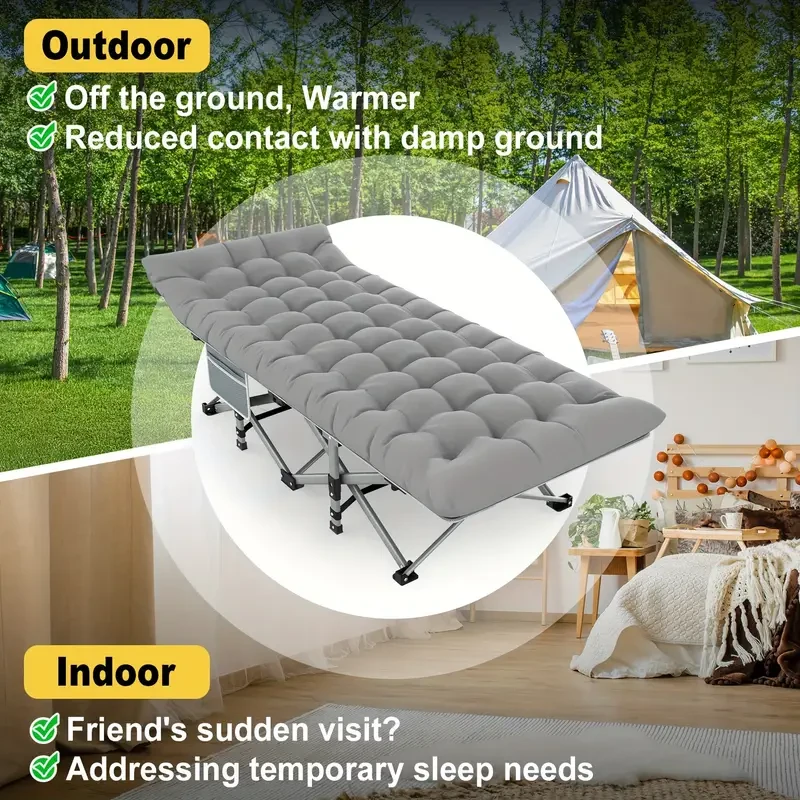 Folding Camping Cot with Mattress, Sleeping Cots