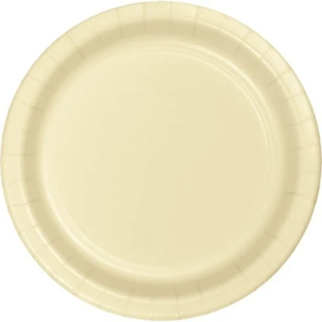 Ivory Lunch Plates Paper 18cm - Pack of 24