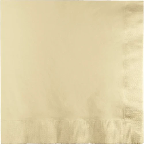 Ivory Beverage Napkins - Pack of 50