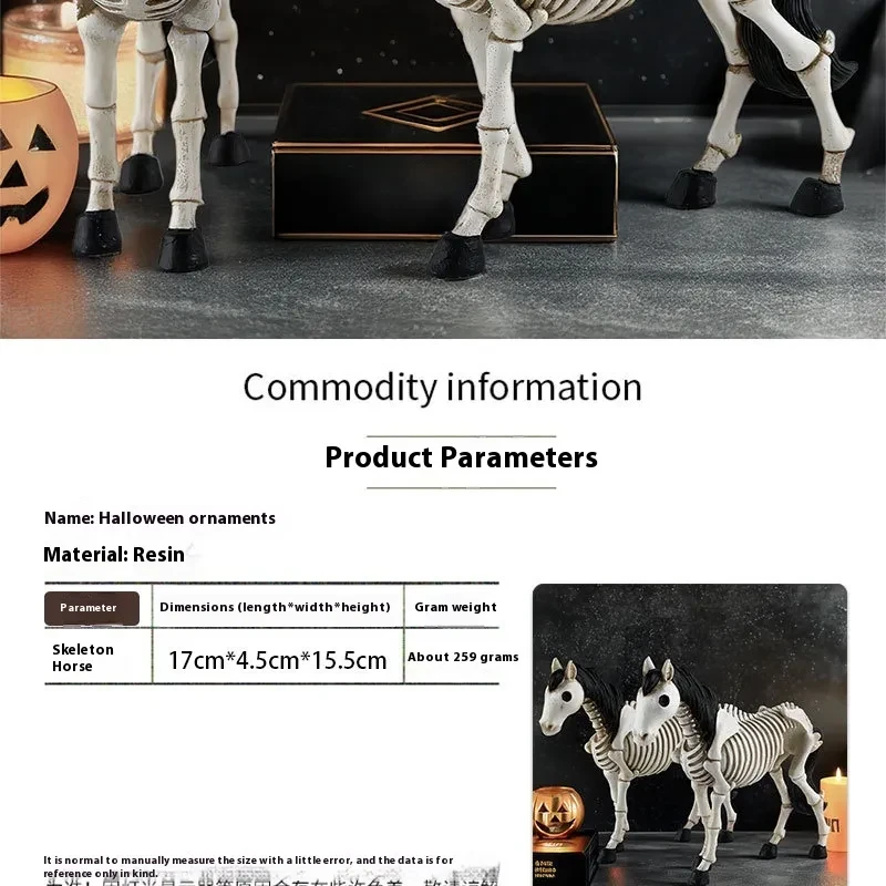 Halloween Skeleton Skull Horse Ornament Resin Decorations