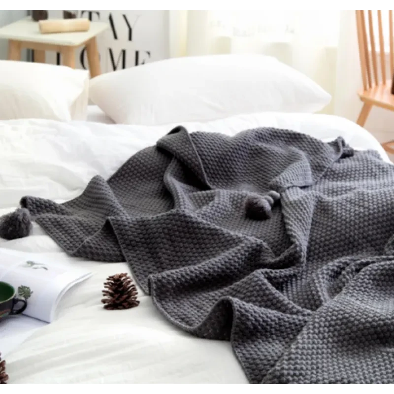 Nordic Fringe Knit Wool Blanket