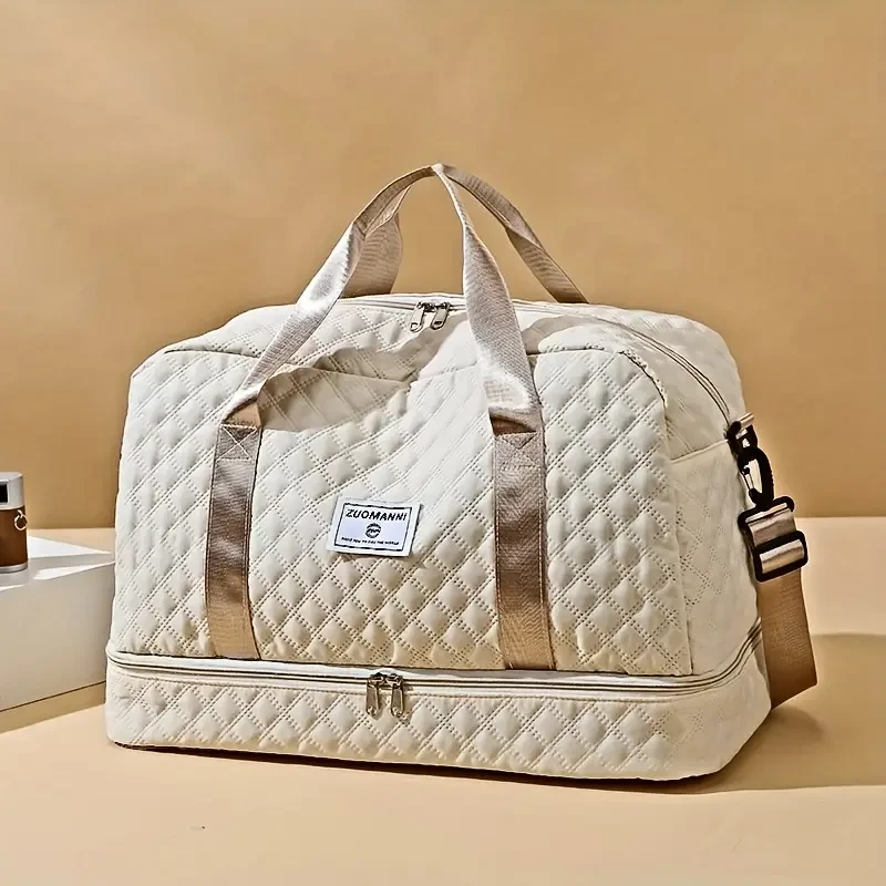 Ultra-Lightweight Large Capacity Argyle Travel Duffle Bag