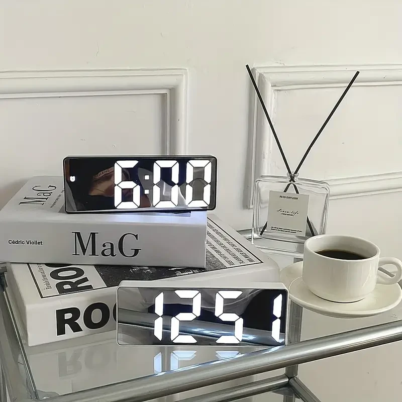 Led Mirror Table Alarm Clock