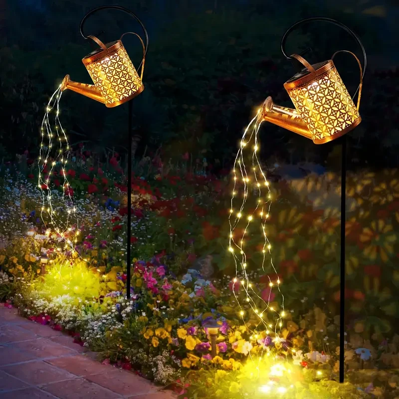 Solar-Powered LED Kettle Light - Metal Garden Lantern for Outdoor Patios, Lawns & Pathways