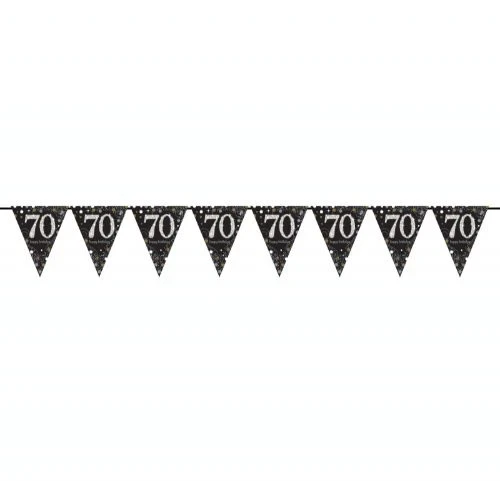 Banner/Bunting - Sparkling Celebration 70 Prismatic Pennant - 20cm x 4m