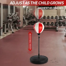 BABYHOME TEMI Punching Bag For Kids Incl Boxing Gloves|Boxing Bag Set For Kids Age 3 4 5 6 7 8 9 10 Years Old Boys|Adjustable Kids Punching Bag With Stand|Christmas & Birthday Gift For Boys & Girls
