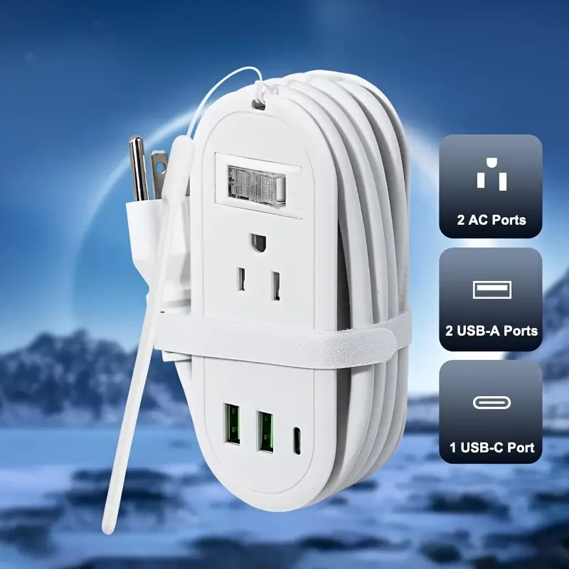 Travel Power Strip with USB Outlets