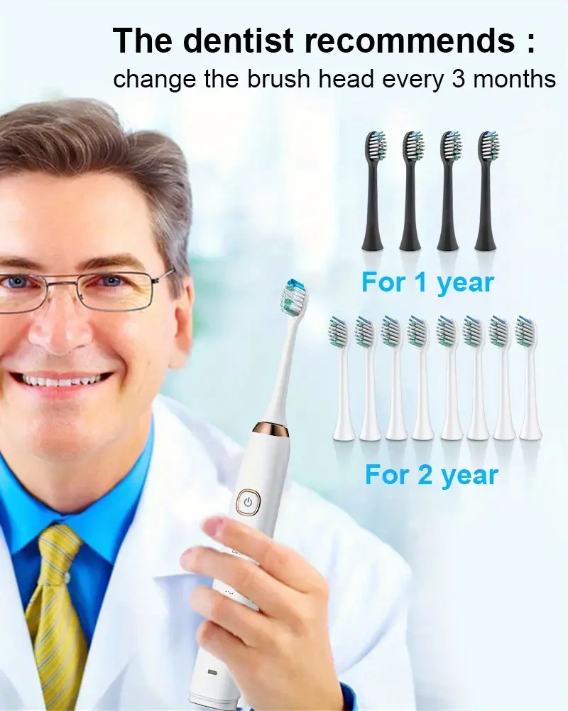 Sonic Electric Toothbrush - Wireless Charging & 5 Brushing Modes