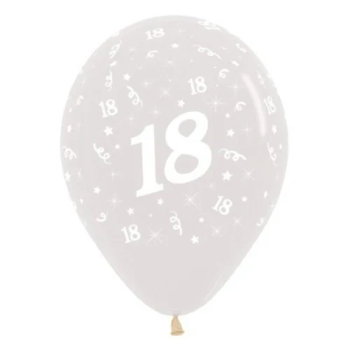 Balloons Age 18 Jewel Crystal Clear  - Pack of 25