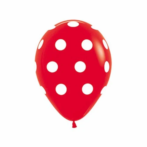 Balloons - Polka Dots on Fashion Red  - Pack of 12