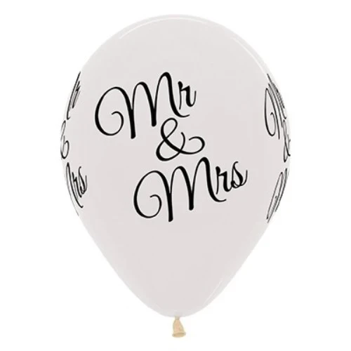 30cm Mr & Mrs Jewel Crystal Clear Latex Balloons - Pack of 25