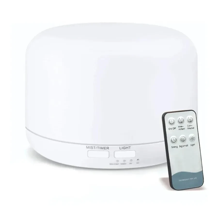 Difusor Eletrico Aroma Ultrassonico Com Led 500 Ml Branco